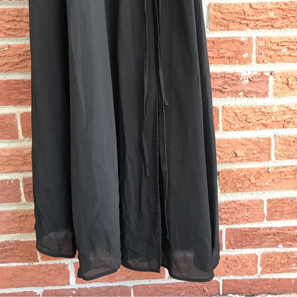 Anthropologie Yumi Kim Full Bloom Wrap Maxi Dress Black Size Medium - Picture 5 of 13